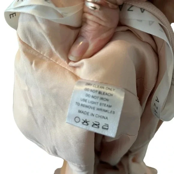 NWT Azazie Pearl Pink Bianca Chiffon Gown Size 6 - Picture 10 of 12